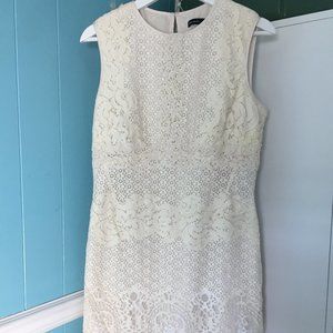 Beige Lace Pencil Dress